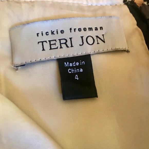 Terri Jon, black and taupe print dress - Picture 6 of 6